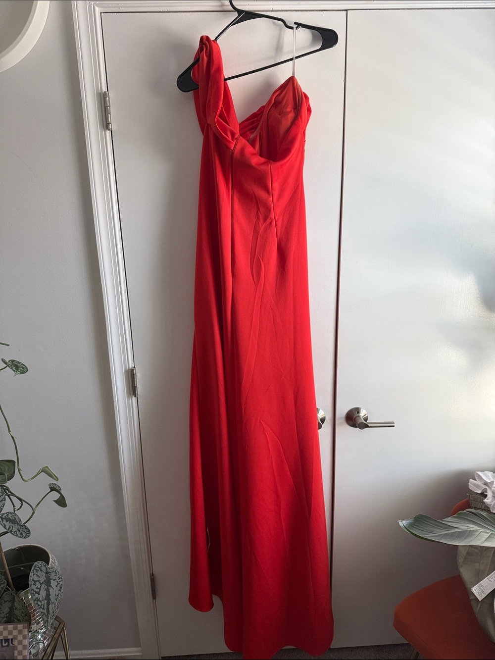 ASOS Red One-Shoulder Draped Evening Gown - Picture 3 of 4